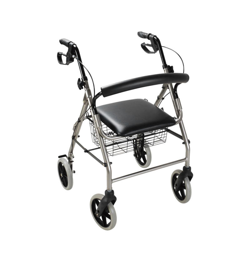 Medical Folding Aluminum Rollator with 8' casters