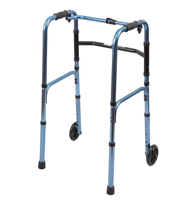 One-button Standing Folding Walker With Wheel