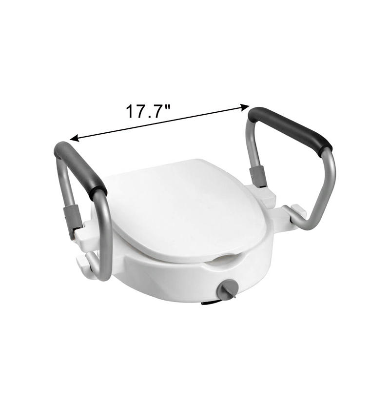 E-Z lock Raised toilet seat with handles & lid